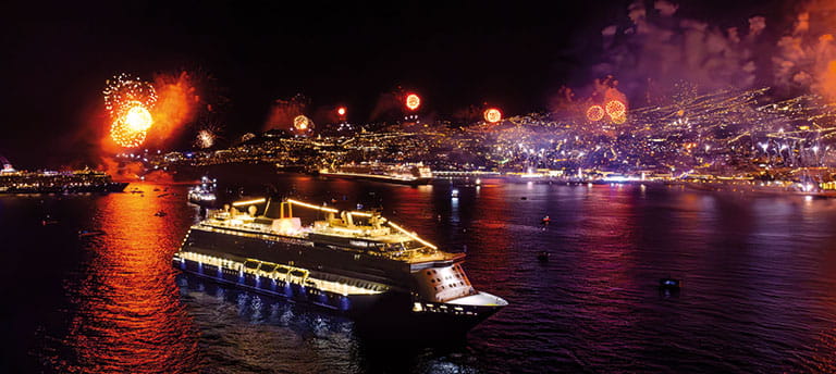 Spirit of Discovery in Funchal during the fireworks